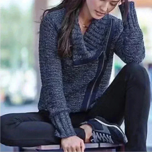 Athleta Merino Wool Moto Cardigan Sweater Jacket size S - Picture 1 of 7